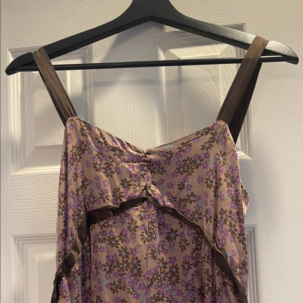 Chris Jannesen Floral Brown and Purple Dress